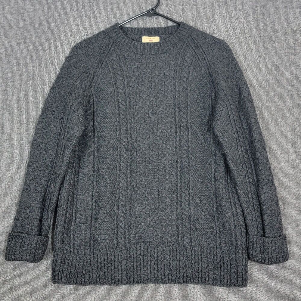 Vintage The Limited America Sweater Womens M Gray Hand Knit 100% Wool Needs TLC